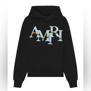 Amiri Chrome Staggered Logo Hoodie